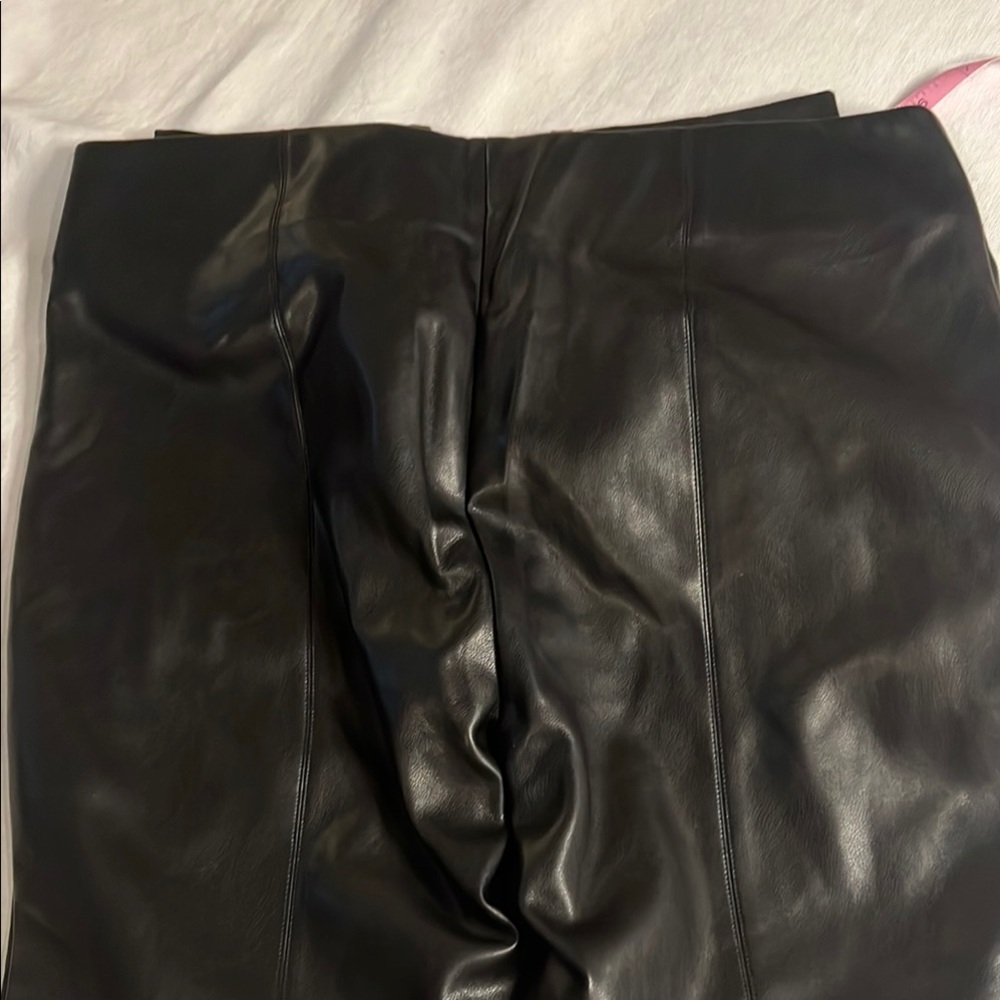 NWT-Marc New York Black Straight Leg Faux Leather  Pants - Picture 7 of 10